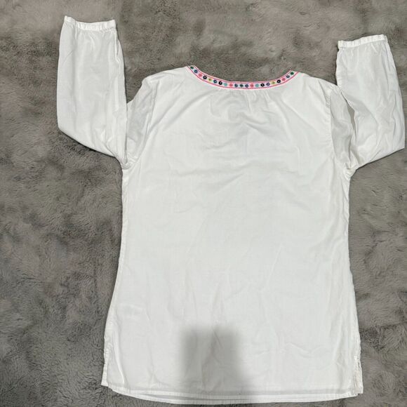 Talbots White Blouse with Colorful Embroidery - Picture 12 of 12